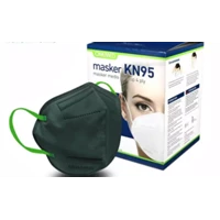 Masker Pernapasan Earloop Onemed Karet KN95 4ply Box Isi 20pcs - Hijau Tua